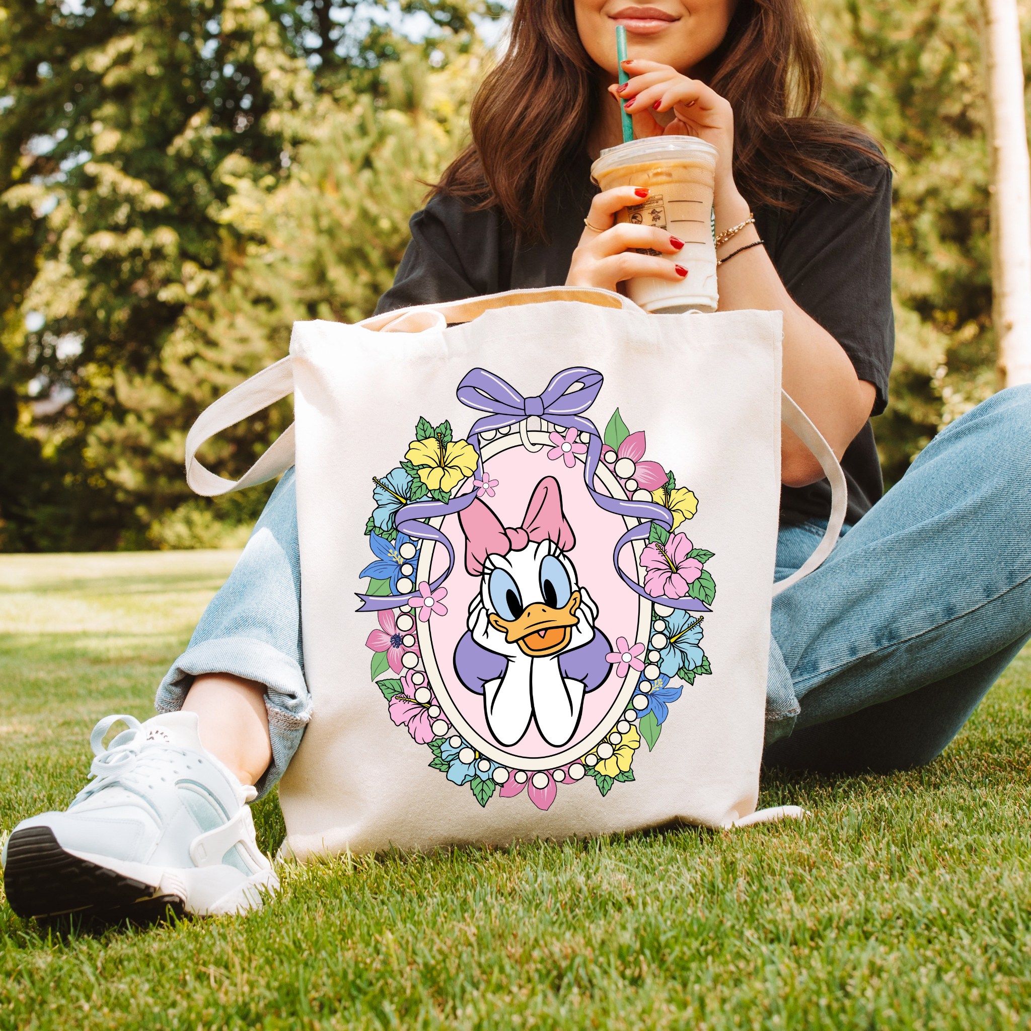 Flowers and Pink Tote