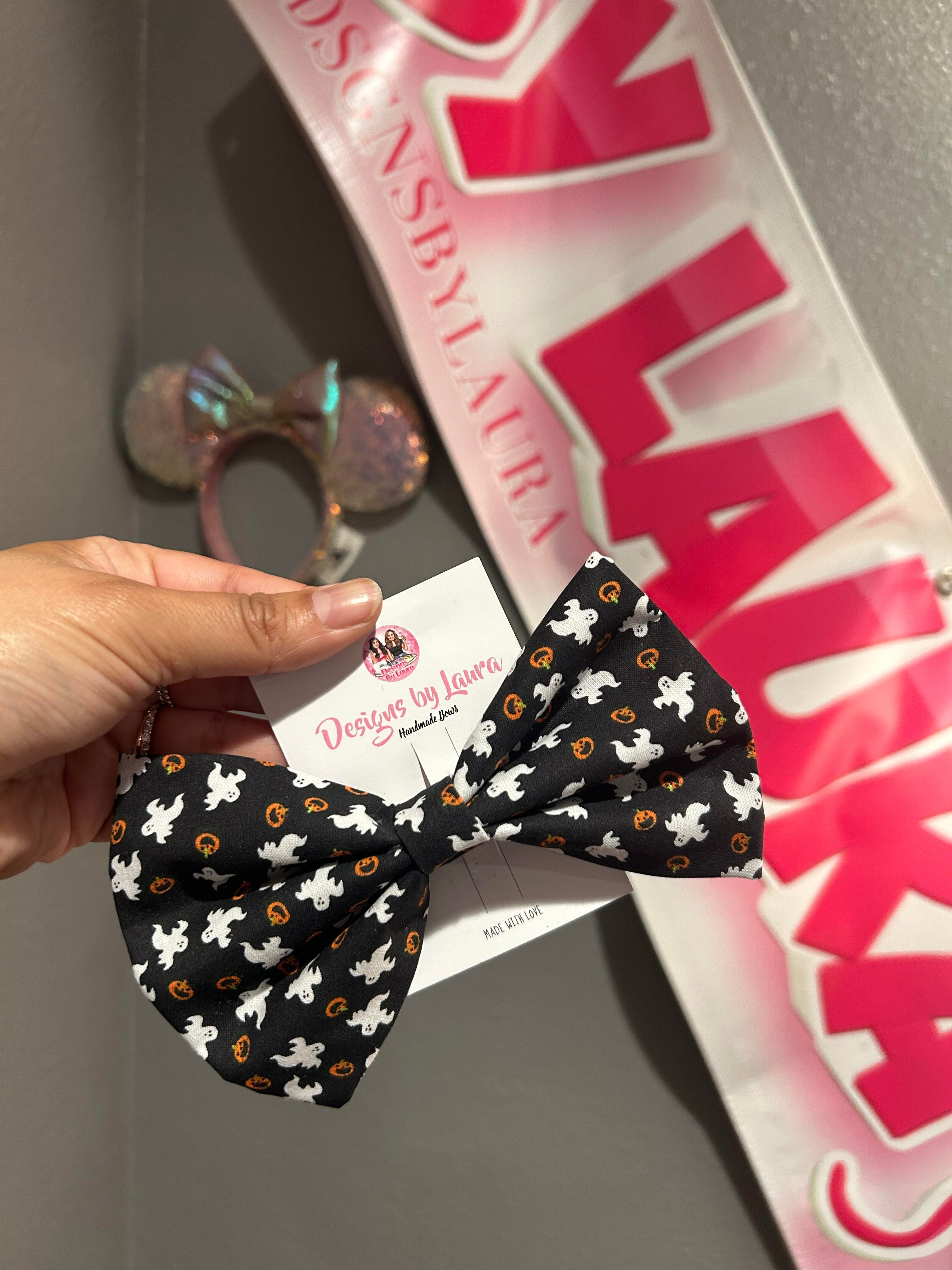 Ghost Pumpkin Bow Clip